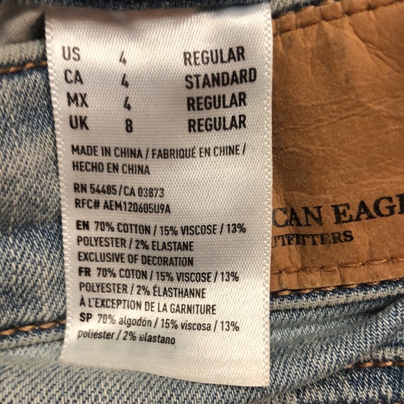 American Eagle Size 4 Regular Jegging - Distressed Light Wash - Super Stretch - Picture 8 of 8